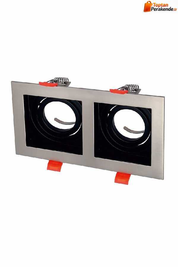 Cata CT-5226 Pars Kare İkili Spot Kasası Spot Satin Renk Boş Kasa